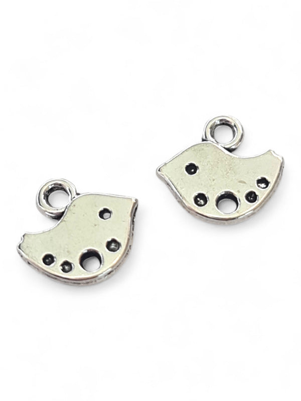 Metal Charm - Bird ±9×10 mm ±200-Piece (image On 2 Sides)
