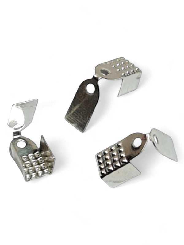 Leather Ribbon Crimp - Nickel ±4 mm ±200-Piece