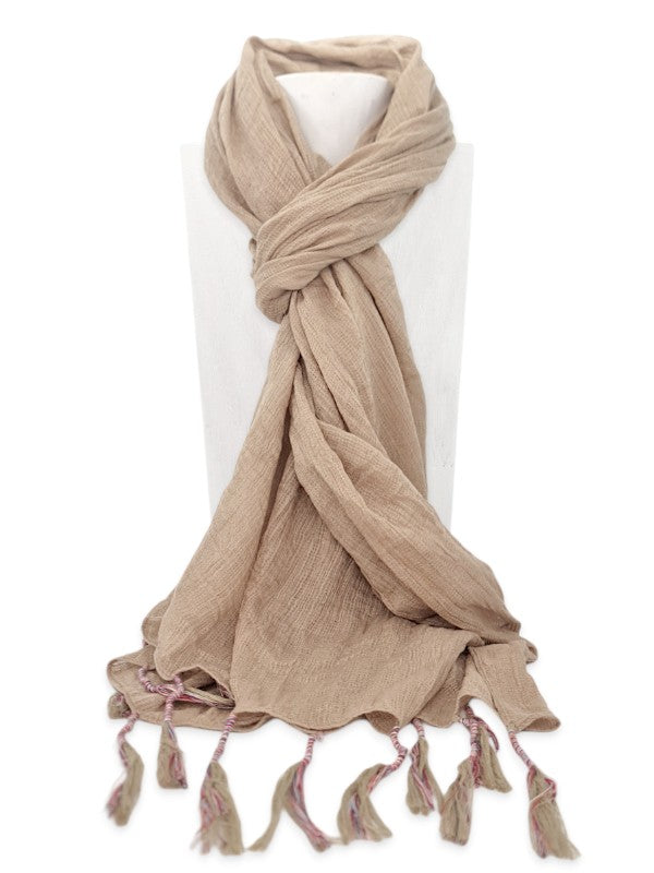 Scarf - Beige, ±186×79 cm