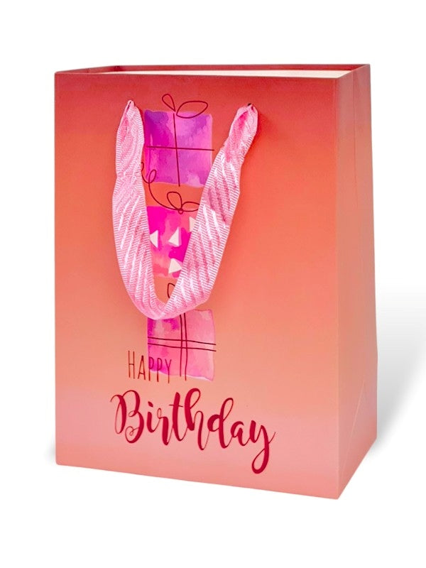 GIFT BAG - HAPPY Birthday - PINK - ±23×18×10 Cm