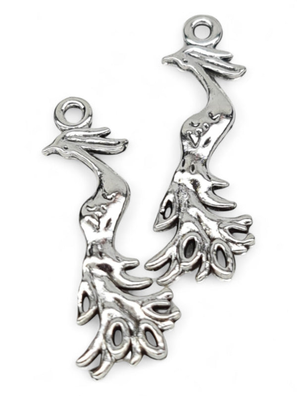 Metal Charm - Stork ±32×11 mm ±40-Piece (image On 2 Sides)