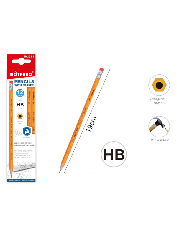 Motarro HB Pencil Box - 12-Piece