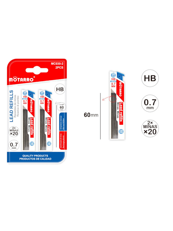 Motarro Lead Refills - 0.7 mm, 2x20-Piece