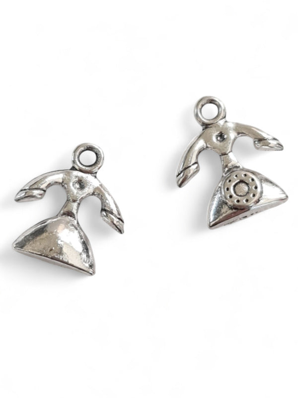 Metal Charm - Telephone ±14×12 mm ±50-Piece