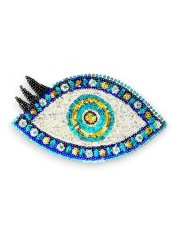 IRON ON PATCH - EVIL EYE - ±16×9 Cm