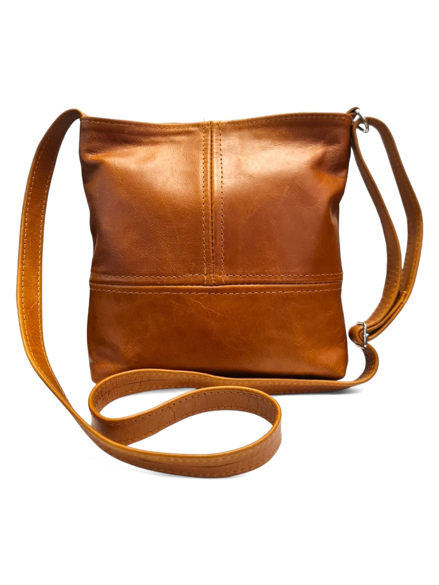 Leather SLING BAG - TAN - ±21×23 Cm