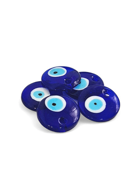 Pendant Glass Evil Eye - Murano Beads, Blue, ±25 mm