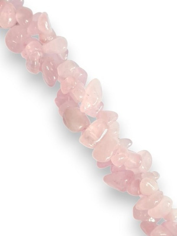 Semi - Precious Stone Beads - Small Chips, Rose Quartz, ±5 - 8 mm