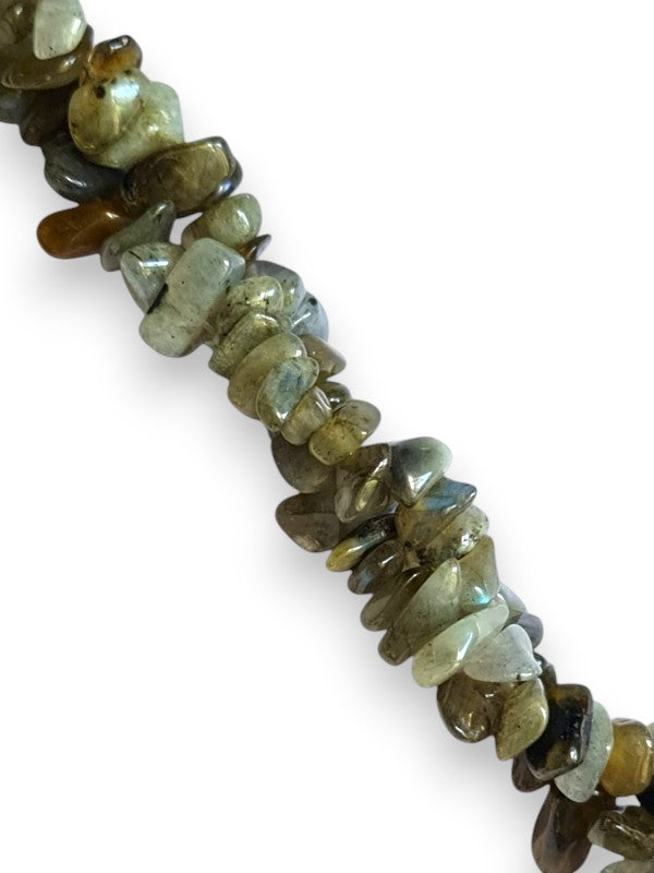 Semi - Precious Stone Beads - Small Chips, Labradorite, ±5 - 8 mm