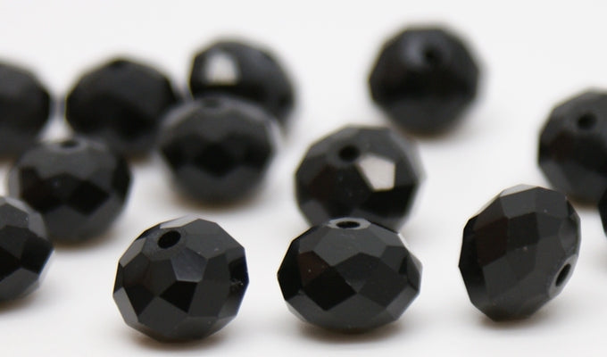 Glass Crystal Rondelle Transparent Faceted 3x4 mm (hole 1.0 mm)
