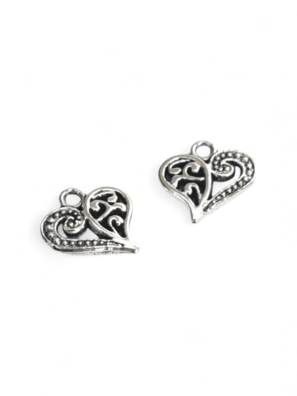 Metal Charm Hearts ±15×14 mm ±50-Piece