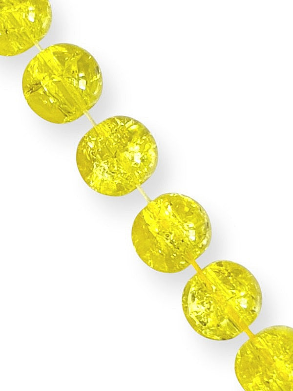 Glass Beads - Sparkle, Yellow, 6 mm, ±140-Piece