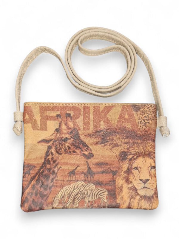 Leather SLING BAG - Animals - ±16×19×1 Cm