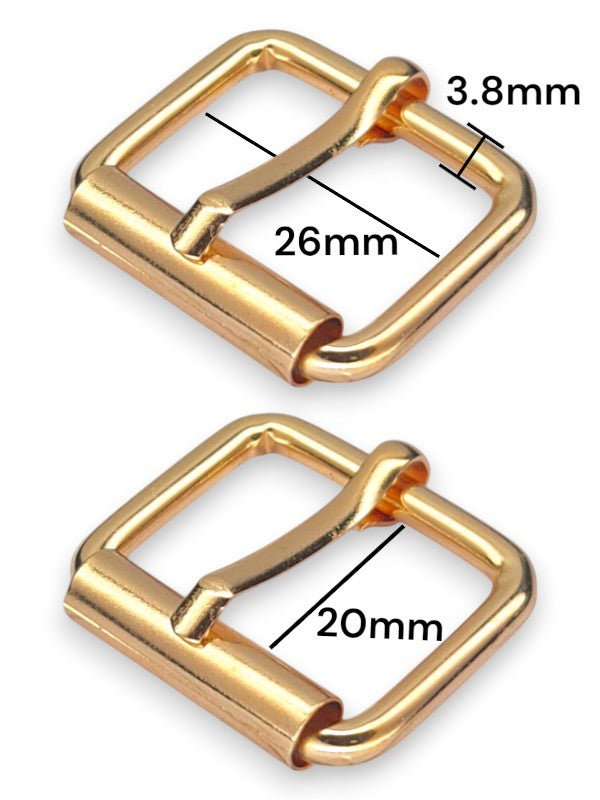 Buckle - Gold, Inside: Width 26 mm, Height 20 mm, Thickness 3.8 mm, ±20-Piece