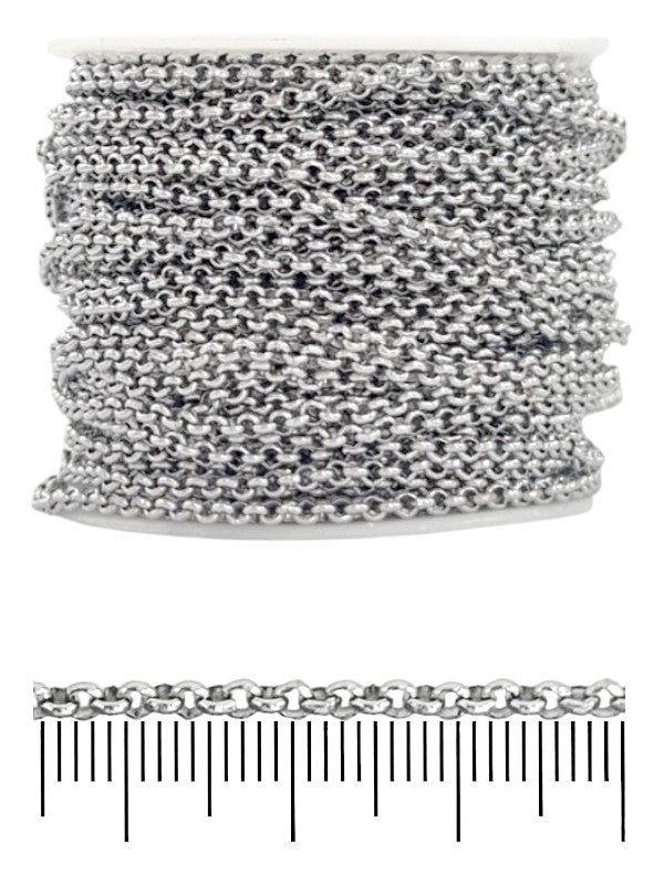 Chain - Silver, 2×2 mm, Material: Stainless Steel, ±20 m