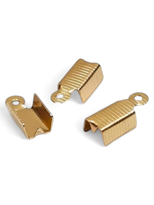 Metal Crimp - ±8 mm ±100-Piece (base Material Copper With Bk Plating) Leather Crimps