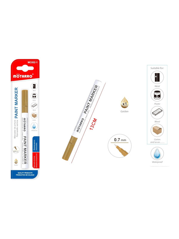 Motarro Paint Marker - Gold, 0.7 mm