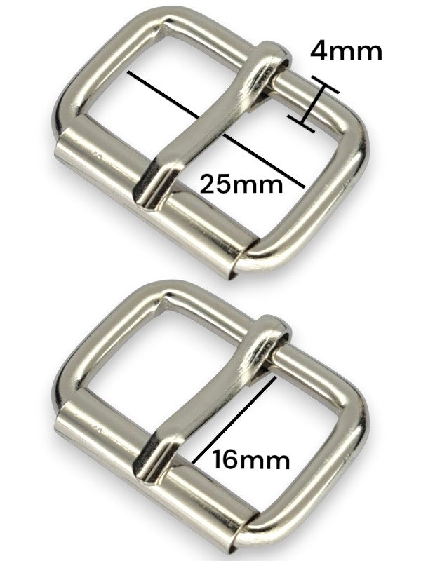 Buckle - Silver, Inside: Width 25 mm, Height 16 mm, Thickness 4 mm, ±25-Piece