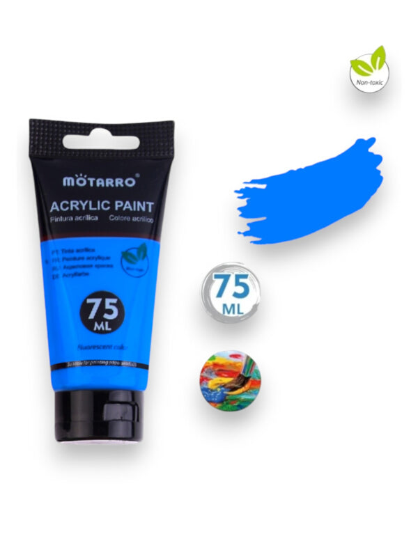 Motarro Acrylic Paint - Fluorescent, Blue, 75 ml