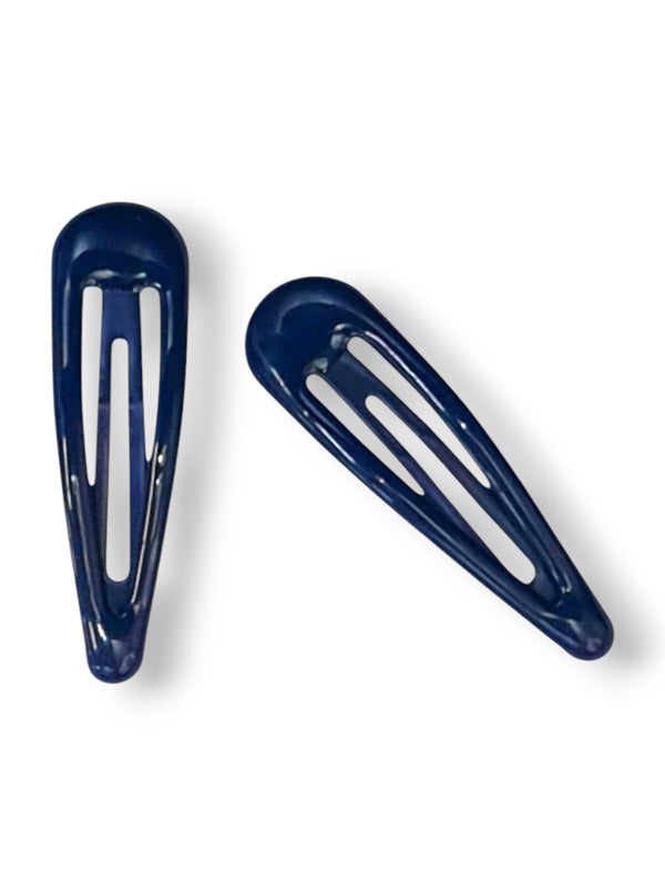 Hair Clips - Navy Blue, 5 cm 10-Piece