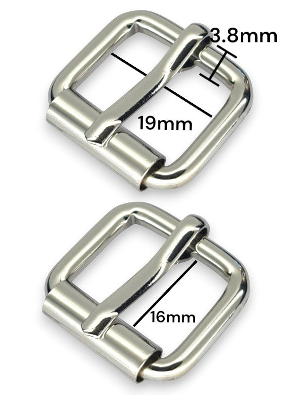 Buckle - Silver, Inside: Width 19 mm, Height 16 mm, Thickness 3.8 mm, ±10-Piece