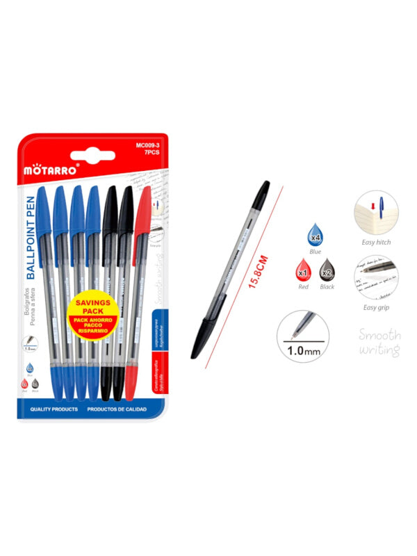 Motarro Ballpoint Pen - 1.0 mm, 7-Piece