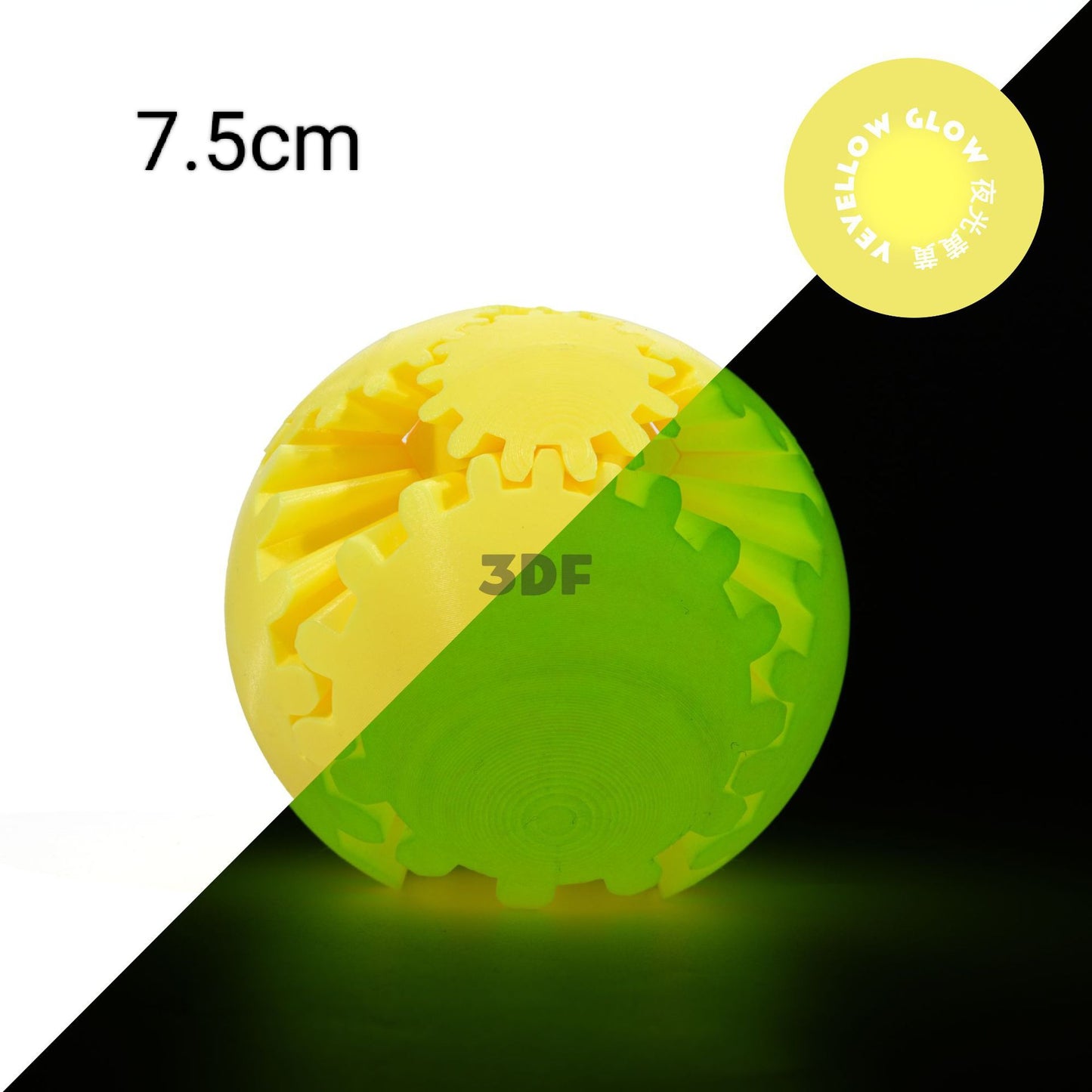 3D Fidget BALL Green/yellow 7.5 CM