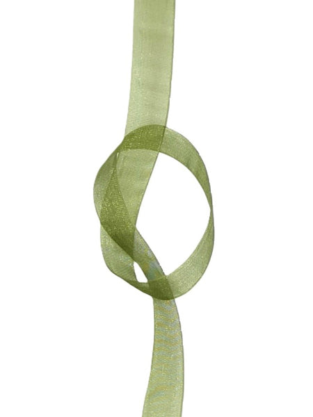 Organza Ribbon - 9 mm Army Green
