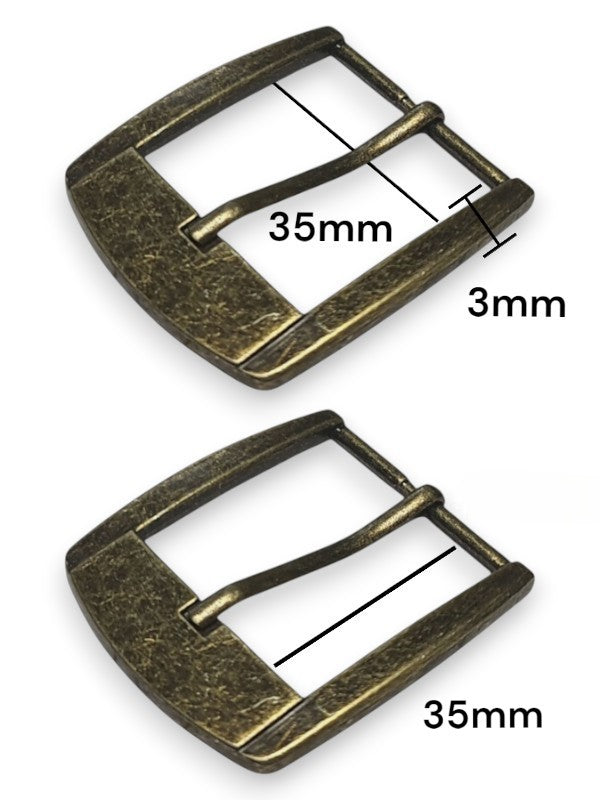 Belt Buckle - Antique Brass, Inside Measurement 35×35×3 mm, ±5-Piece