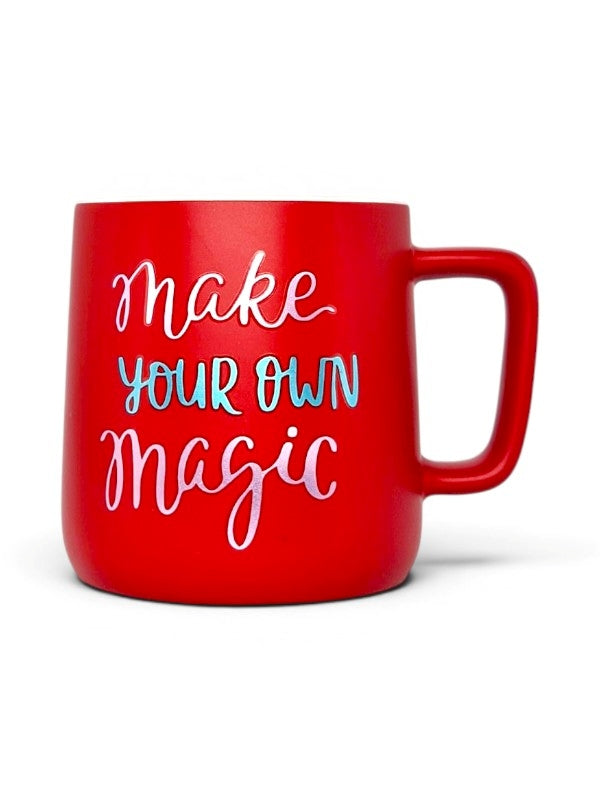 Ceramic MUG - MAKE YOUR OWN MAGIC - RED - Height 97 Mm