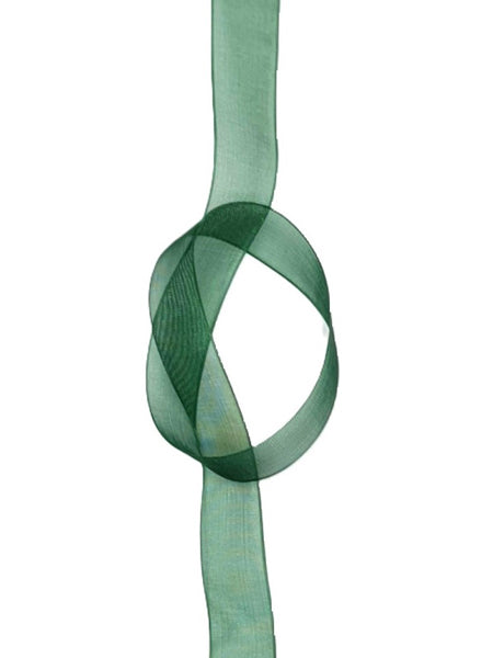 Organza Ribbon - 25 mm Bottle Green