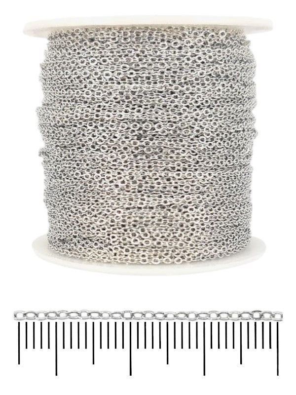 Chain - Silver, 1×2 mm, ±88 m