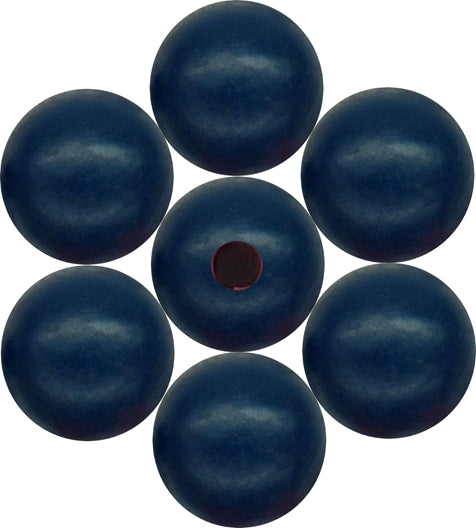WOOD Painted - ROUND - 22 Mm - HOLE 3 - 4 Mm - DARK BLUE