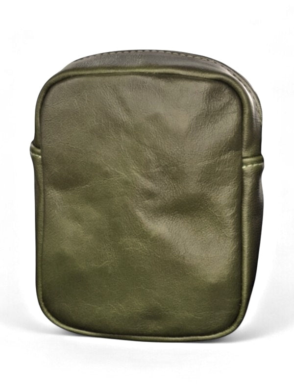 Leather Sling Bag - Green, ±20×14.5×5.5 cm - Image 2