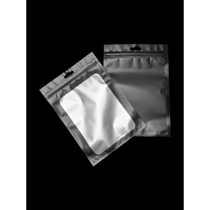 Cpp+pe - Frosted Transparent Window WITH a BLACK FRAME - Outside ±14×20 Cm - Inside ±13×17 Cm - Thickness 80 Microns ±20-Piec