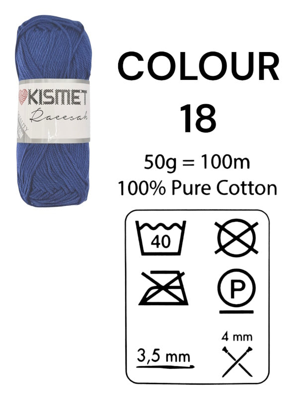 Kismet Raeesah - 100% Pure Cotton, 50 g/100 m, Colour 18 - Image 2