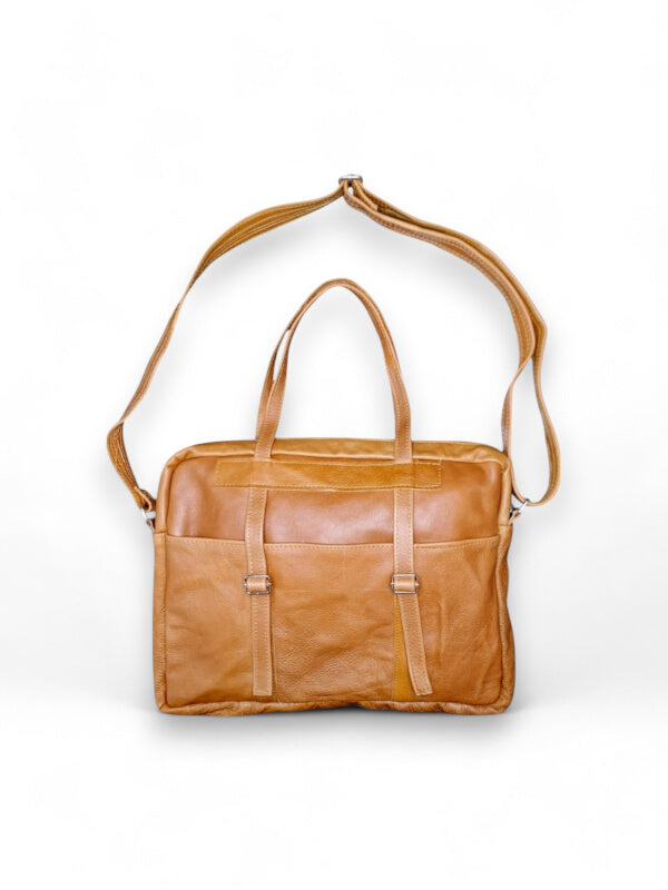 Leather Laptop BAG - TAN - ±30×40×6 Cm - Image 2