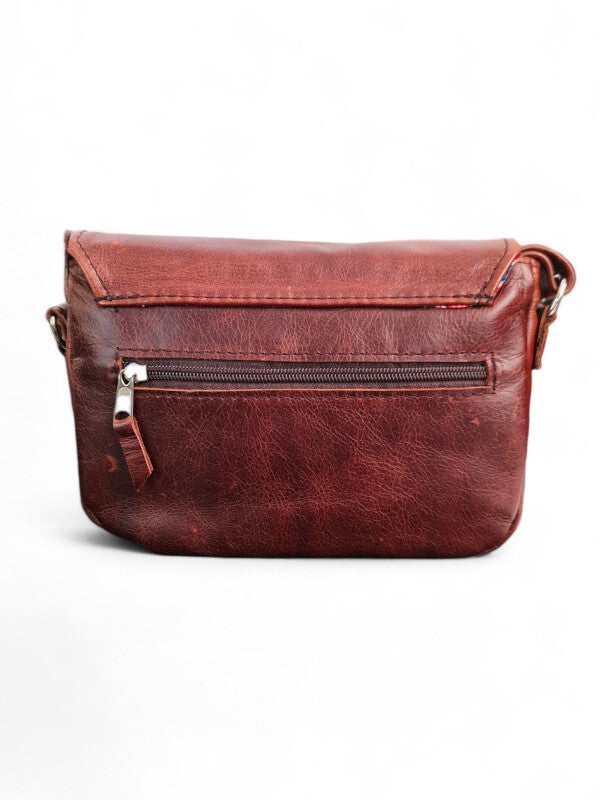Leather SLING BAG - Square - BROWN - ±22×16×4 Cm - Image 2
