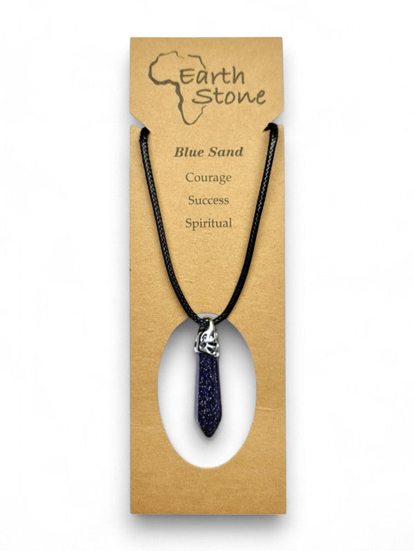 Earth Stone Beads - Hexagon Drop, Blue Sand - Image 2