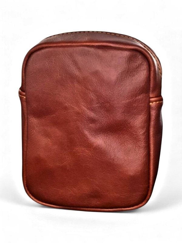 Leather Sling Bag - Brown, ±20×14.5×5.5 cm - Image 2