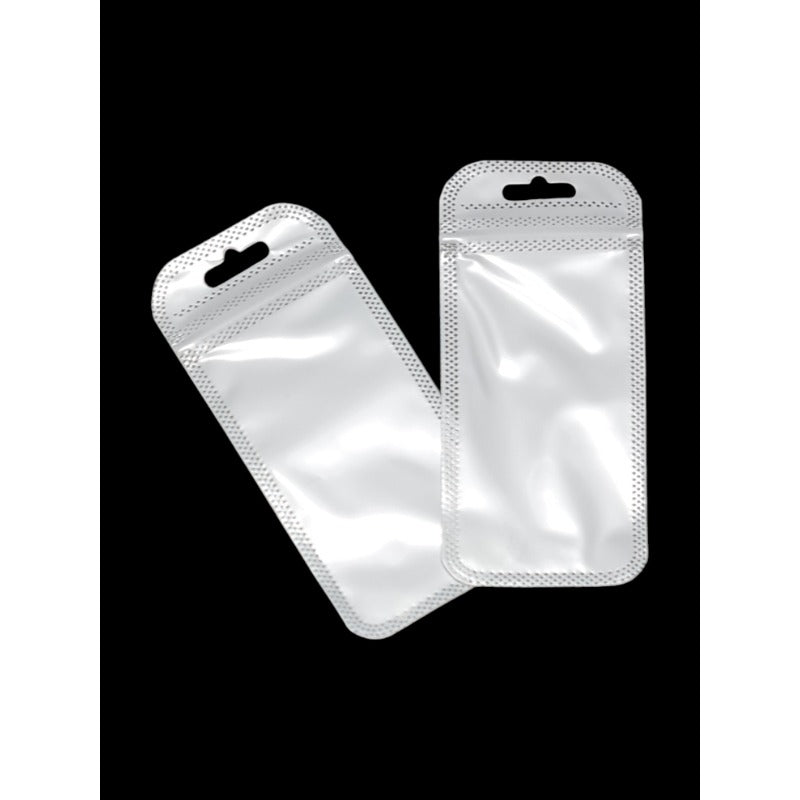 PP Ziplock BAG - Transparent FRONT AND WHITE BACK - Outside ±6×13 Cm - Inside ±5×10 Cm - Thickness 60 Microns ±50-Piece - Ima