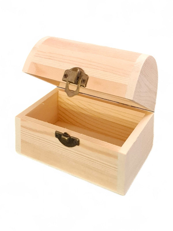 Wooden Chest Craft Box ±12×8.5×8 cm - Image 2