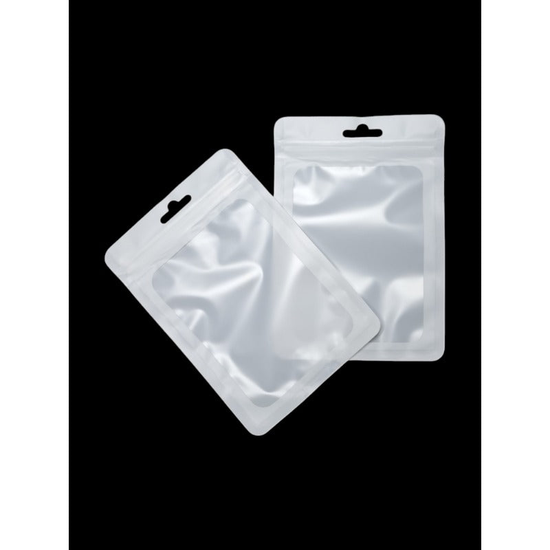 Cpp+pe - Frosted Transparent Window WITH a WHITE FRAME - Outside ±14×20 Cm - Inside ±13×17 Cm - Thickness 80 Microns ±20-Piec