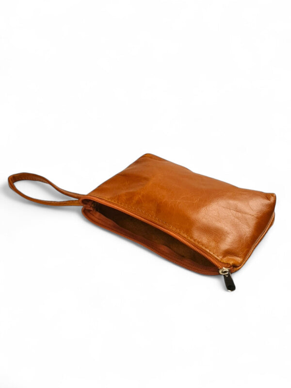 Leather Cosmetic PURSE - TAN - ±13×21 Cm - Image 2