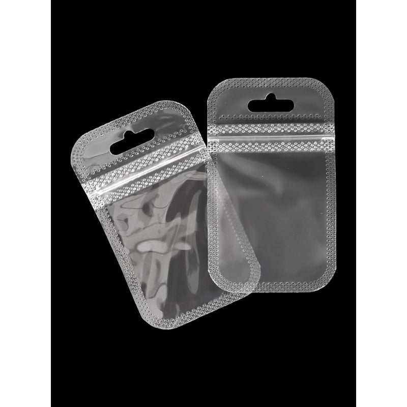 PP Ziplock BAG - Transparent FRONT AND Frosted BACK - Outside ±5.5×9 Cm - Inside ±4.5×6 Cm - Thickness 80 Microns ±50-Piece -