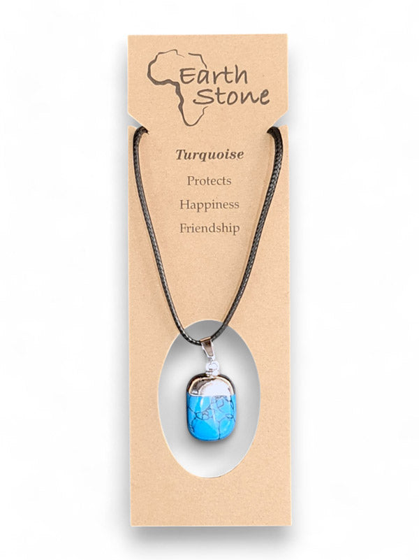 Earth Stone Beads - Capped Stone, Turquoise - Image 2
