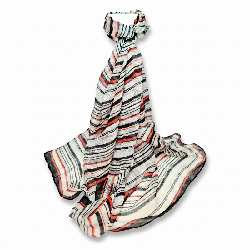 Scarf Multi Stripe - Red, +/ - 180x90 cm - Image 2