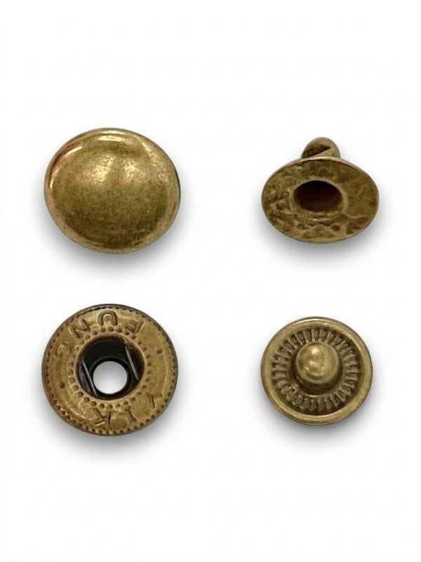Press Studs - Antique Brass, 12 mm, ( Material: Iron), ±100 Sets - Image 2