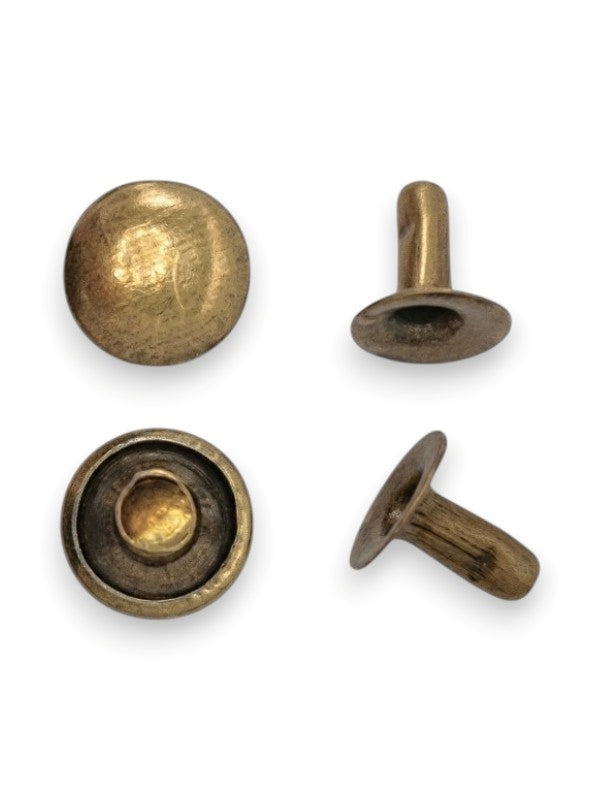 Double Capped Rivet - Antique Brass, Cap Width And Height 8×4 mm, Rivet Post Height And Width 8×8 mm, ±1000 Sets - Image 2
