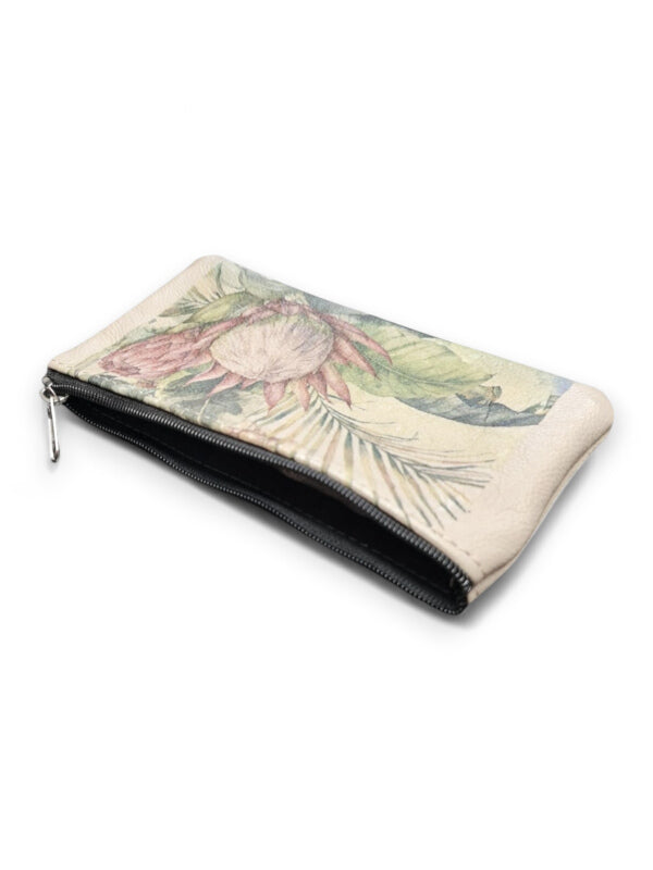 Leather Pencil BAG - Flowers - ±10×20×1 Cm - Image 2